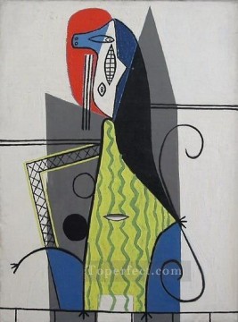 パブロ・ピカソ Painting - 肘掛け椅子に座る女性 4 1927 キュビスト パブロ・ピカソ